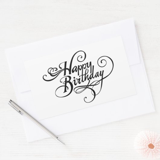 Sticker Rectangulaire Joyeux anniversaire (Enveloppe)