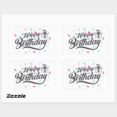 Sticker Rectangulaire Joyeux Anniversaire (Feuille)