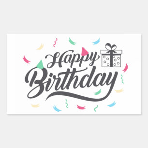 Sticker Rectangulaire Joyeux anniversaire