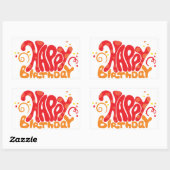 Sticker Rectangulaire Joyeux anniversaire (Feuille)