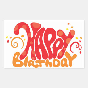 Sticker Rectangulaire Joyeux anniversaire