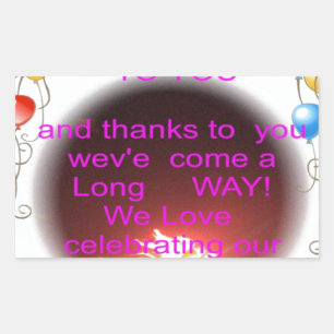 Sticker Rectangulaire Joyeux anniversaire à vous Art Imprimer