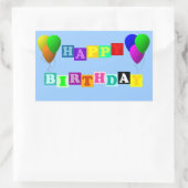 Sticker Rectangulaire Joyeux anniversaire avec ballons (Sac)