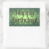 Sticker Rectangulaire Joyeux Anniversaire Brown Polka Dot Texte Vert Bkg (Sac)