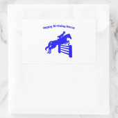 Sticker Rectangulaire Joyeux Anniversaire Chasseur Cheval Jumper, amoure (Sac)