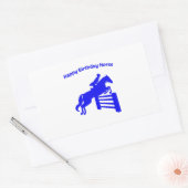 Sticker Rectangulaire Joyeux Anniversaire Chasseur Cheval Jumper, amoure (Enveloppe)