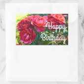 Sticker Rectangulaire Joyeux Anniversaire Chaud Rose de cacao #3-2 Stick (Sac)