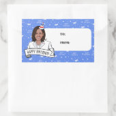 Sticker Rectangulaire Joyeux anniversaire de Kamala Harris (Sac)