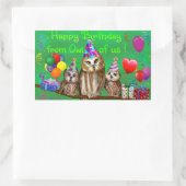 Sticker Rectangulaire Joyeux anniversaire de Owl of us ! (Sac)