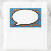 Sticker Rectangulaire Joyeux Anniversaire Discours Bubble Fun Retro Comi (Sac)
