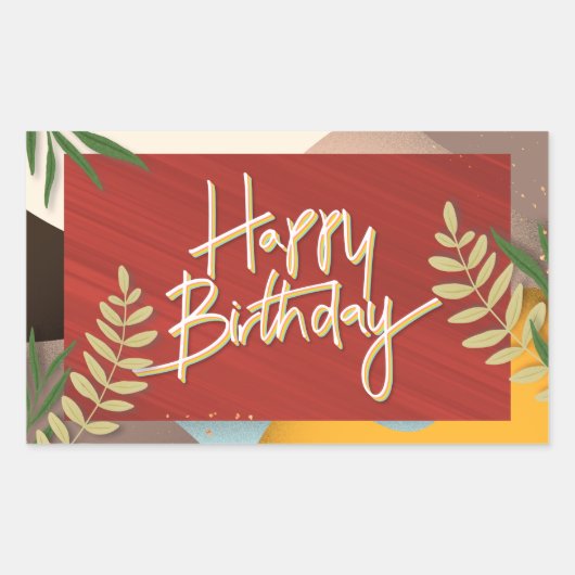 Sticker Rectangulaire Joyeux anniversaire, fête colorée (Devant)