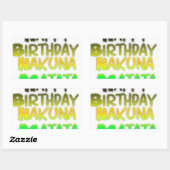 Sticker Rectangulaire Joyeux anniversaire Hakuna Matata eco Inspirationa (Feuille)