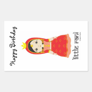 Sticker Rectangulaire Joyeux anniversaire Little Rani