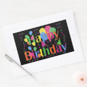 Sticker Rectangulaire Joyeux Anniversaire, meilleur design de célébratio (Enveloppe)