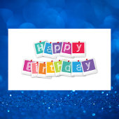 Sticker Rectangulaire Joyeux anniversaire moderne
