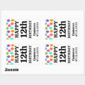 Sticker Rectangulaire Joyeux Anniversaire N'Importe Quel Âge Personnalis (Feuille)