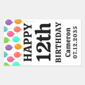 Sticker Rectangulaire Joyeux Anniversaire N'Importe Quel Âge Personnalis (Devant)
