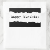 Sticker Rectangulaire joyeux anniversaire (papier déchiré) (Sac)