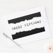 Sticker Rectangulaire joyeux anniversaire (papier déchiré) (Enveloppe)