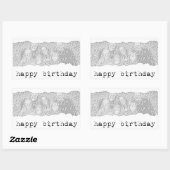 Sticker Rectangulaire joyeux anniversaire (papier déchiré) (Feuille)