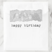 Sticker Rectangulaire joyeux anniversaire (papier déchiré) (Sac)