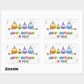 Sticker Rectangulaire Joyeux Anniversaire pour vous, Chouettes, (Feuille)