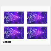 Sticker Rectangulaire Joyeux arbre blanc de noël (Feuille)