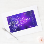 Sticker Rectangulaire Joyeux arbre blanc de noël (Enveloppe)