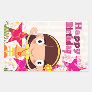 Sticker Rectangulaire Joyeux Ballons d'anniversaire