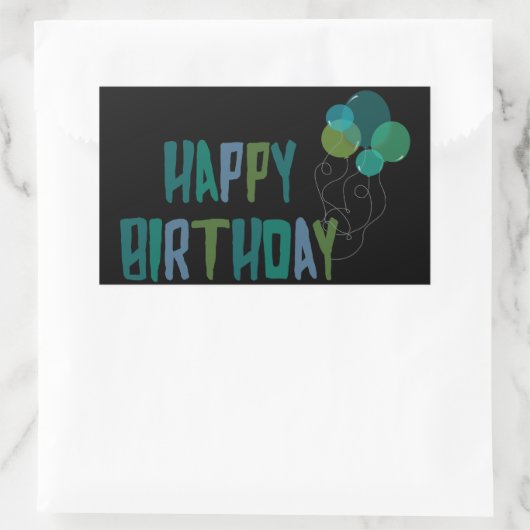 Sticker Rectangulaire Joyeux Ballons d'anniversaire (Sac)