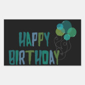 Sticker Rectangulaire Joyeux Ballons d'anniversaire (Devant)