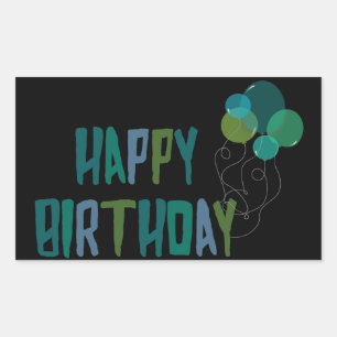 Sticker Rectangulaire Joyeux Ballons d'anniversaire