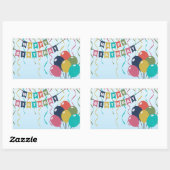 Sticker Rectangulaire Joyeux Ballons d'anniversaire (Feuille)