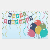 Sticker Rectangulaire Joyeux Ballons d'anniversaire (Devant)