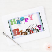 Sticker Rectangulaire Joyeux Ballons d'anniversaire (Enveloppe)