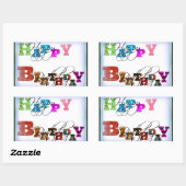 Sticker Rectangulaire Joyeux Ballons d'anniversaire (Feuille)