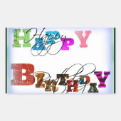 Sticker Rectangulaire Joyeux Ballons d'anniversaire (Devant)