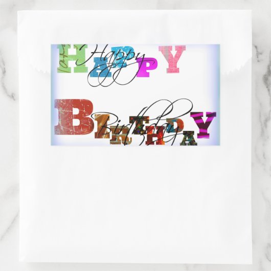 Sticker Rectangulaire Joyeux Ballons d'anniversaire (Sac)