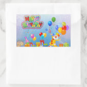 Sticker Rectangulaire Joyeux Ballons d'anniversaire (Sac)
