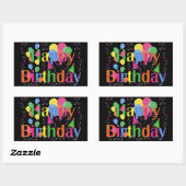 Sticker Rectangulaire Joyeux Ballons d'anniversaire (Feuille)