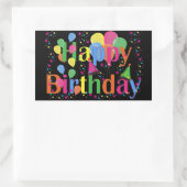 Sticker Rectangulaire Joyeux Ballons d'anniversaire (Sac)