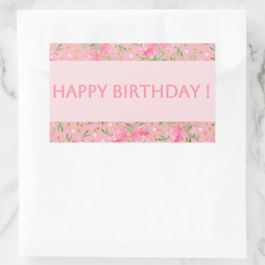 Sticker Rectangulaire Joyeux Ballons d'anniversaire (Sac)