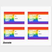 Sticker Rectangulaire Joyeux Birthgay (Feuille)
