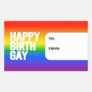 Sticker Rectangulaire Joyeux Birthgay
