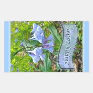 Sticker Rectangulaire Joyeux Bluebells de la Virginie de Pâques