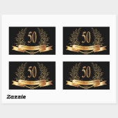 Sticker Rectangulaire Joyeux cadeau du 50e anniversaire de Mariage (Feuille)