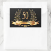 Sticker Rectangulaire Joyeux cadeau du 50e anniversaire de Mariage (Sac)