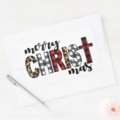 Sticker Rectangulaire Joyeux CHRISTmas Buffalo Plaid (Enveloppe)
