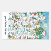 Sticker Rectangulaire Joyeux dessin animé ours polaire pingouin fête de  (Devant)