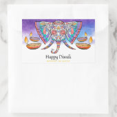 Sticker Rectangulaire Joyeux Diwali (Sac)